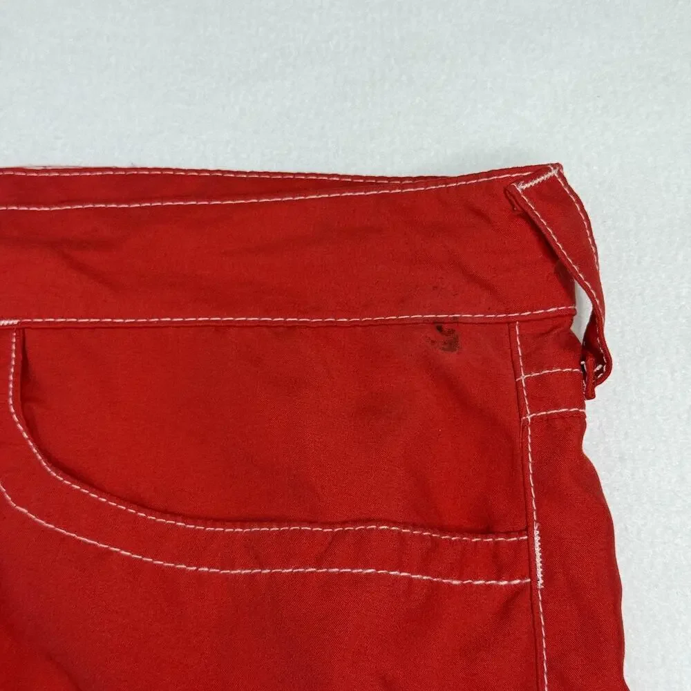 True Religion Swim Shorts Mens 48 Red Bermuda Quick Dry Lined 12